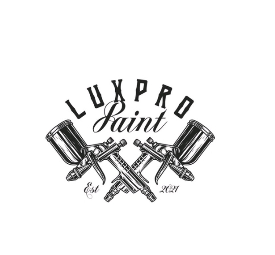 Logótipo LuxProPaint com duas pistolas de pintura cruzadas